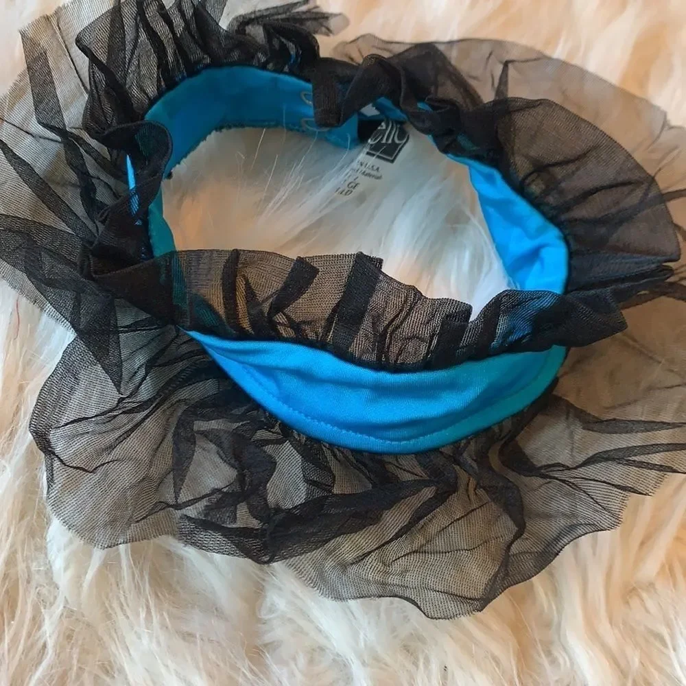 Blue and Black two piece color block dance costume